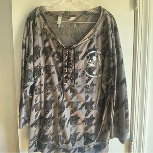 Zumba Fitness Black and Gray Lace-Up‎ Sweatshirt